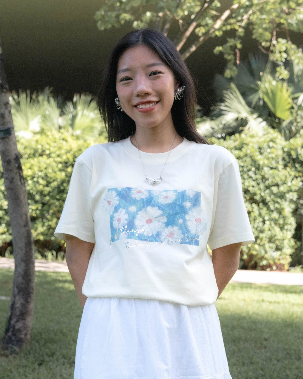 Blooming 燙銀花花T【奶油色】