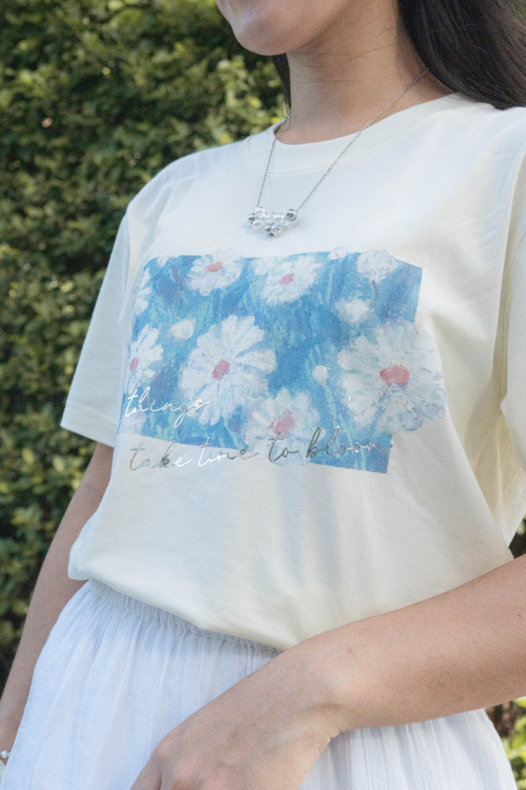 Blooming 燙銀花花T【奶油色】