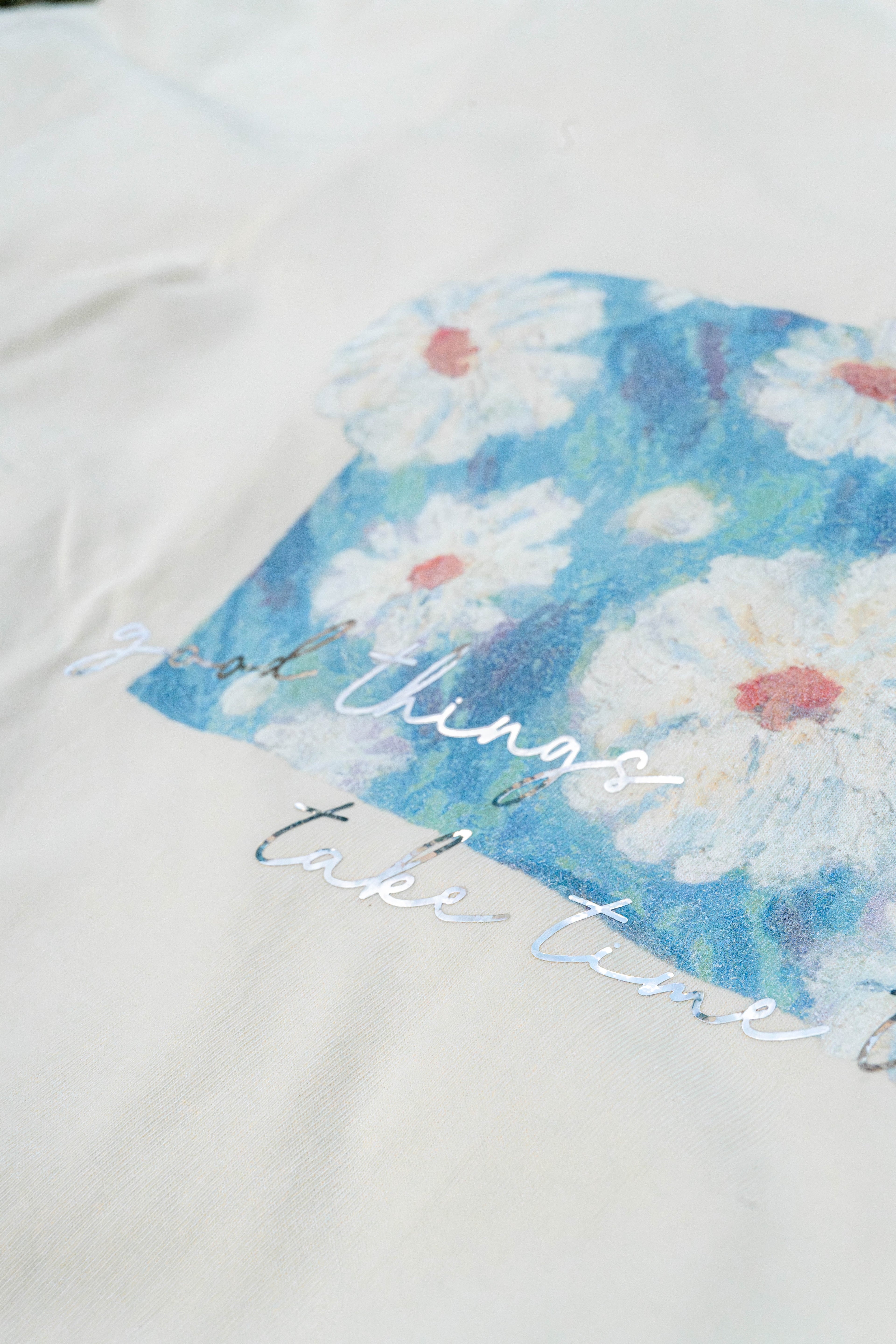 Blooming 燙銀花花T【奶油色】