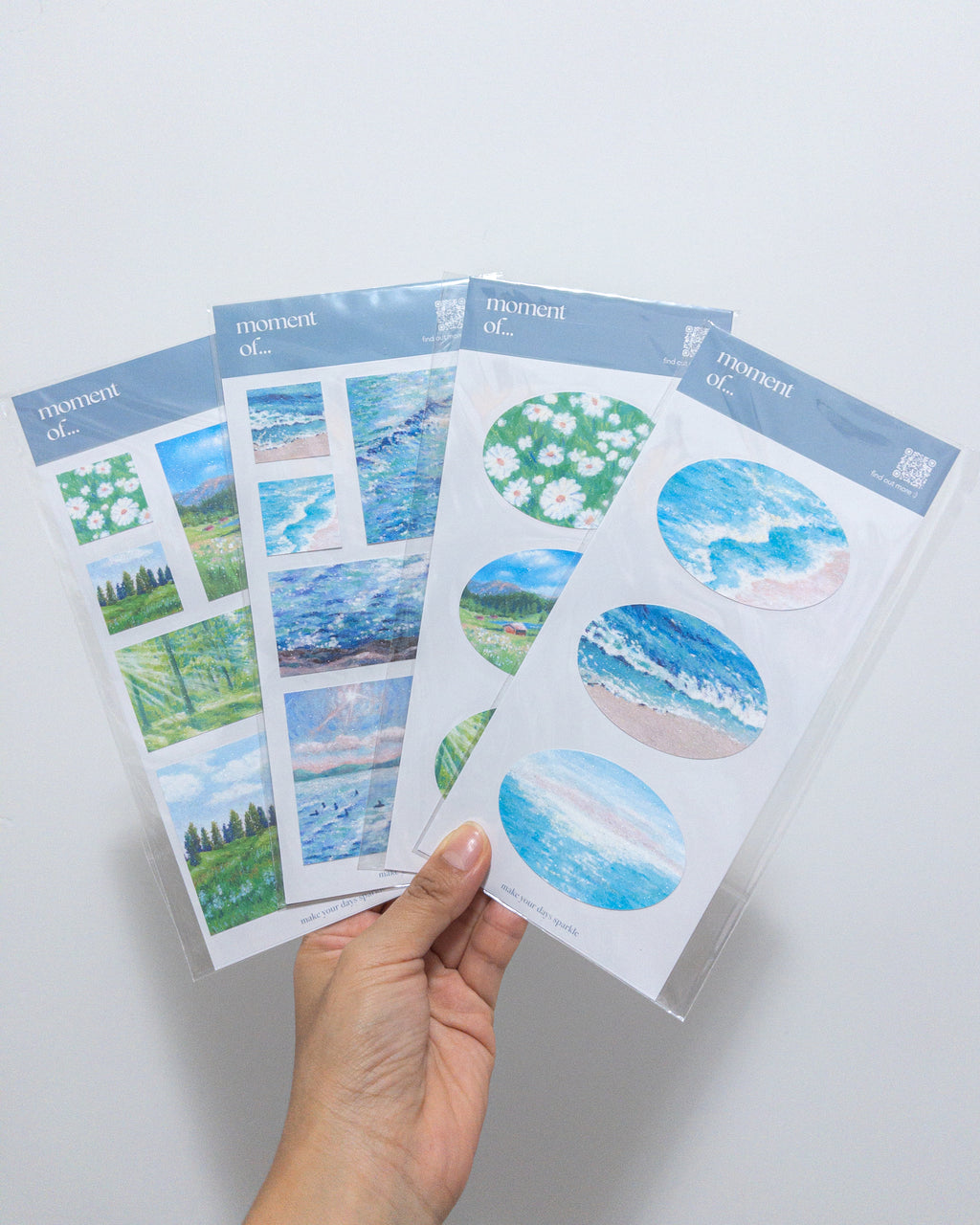 閃砂貼紙【方型/ 藍海款】