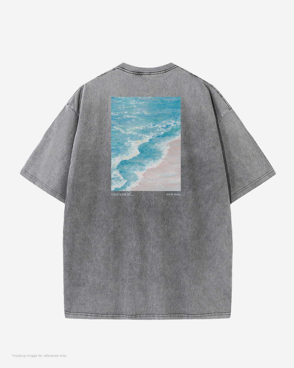 "Go with the Flow" 洗水T shirt【水泥灰】