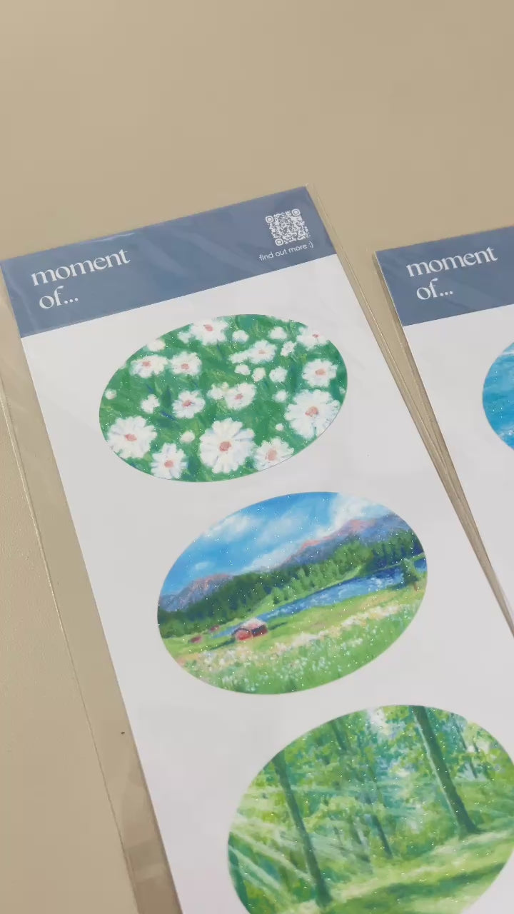 閃砂貼紙【楕圓/ 藍海款】