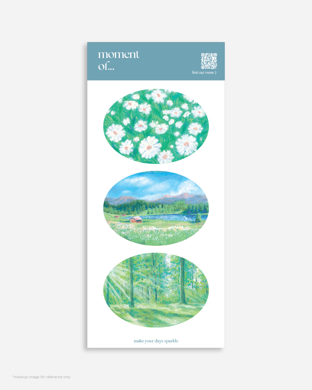 閃砂貼紙【楕圓/ 森林款】