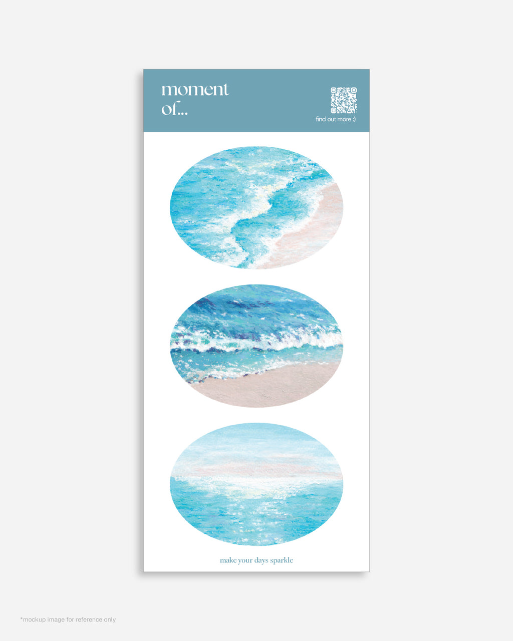 閃砂貼紙【楕圓/ 藍海款】